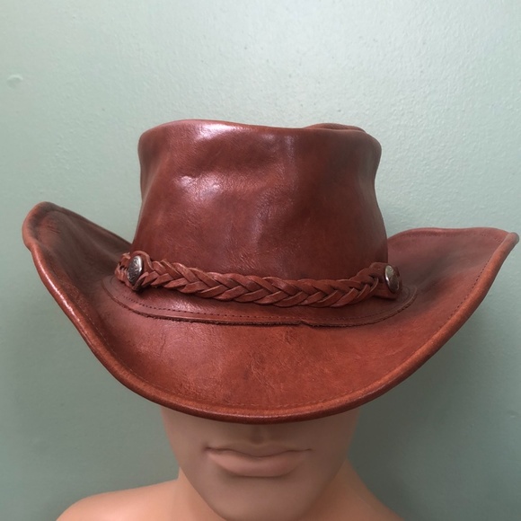 North Star Brown Leather Hat Size L - Picture 6 of 13